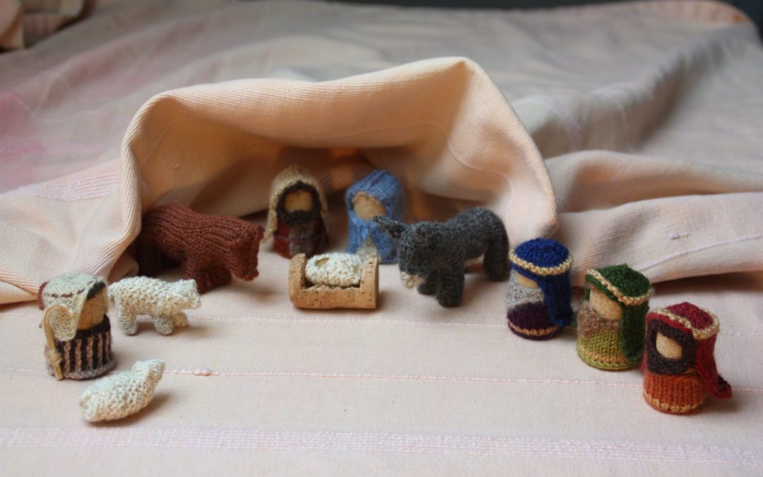 Crèche tricotée