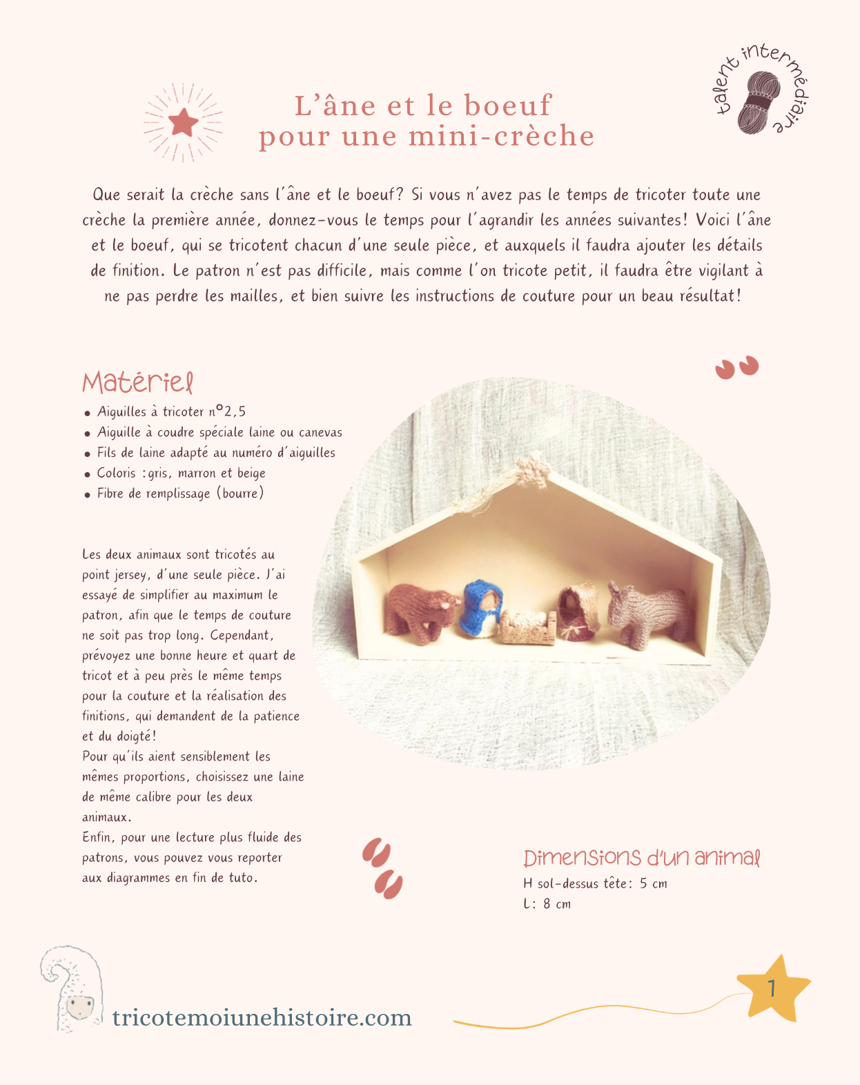 Tuto tricot "Mini-crèche: l'Ane et le Boeuf" – Image 6