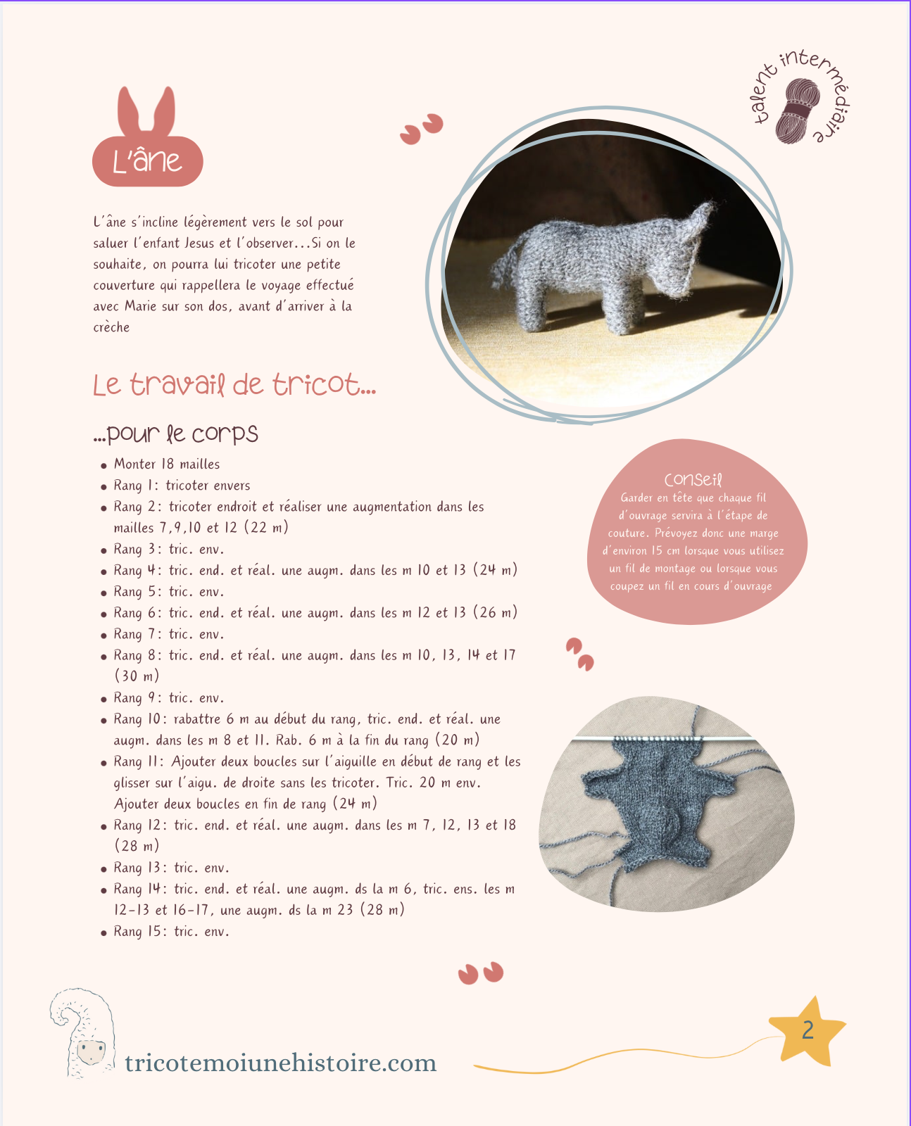 Tuto tricot "Mini-crèche: l'Ane et le Boeuf" – Image 7