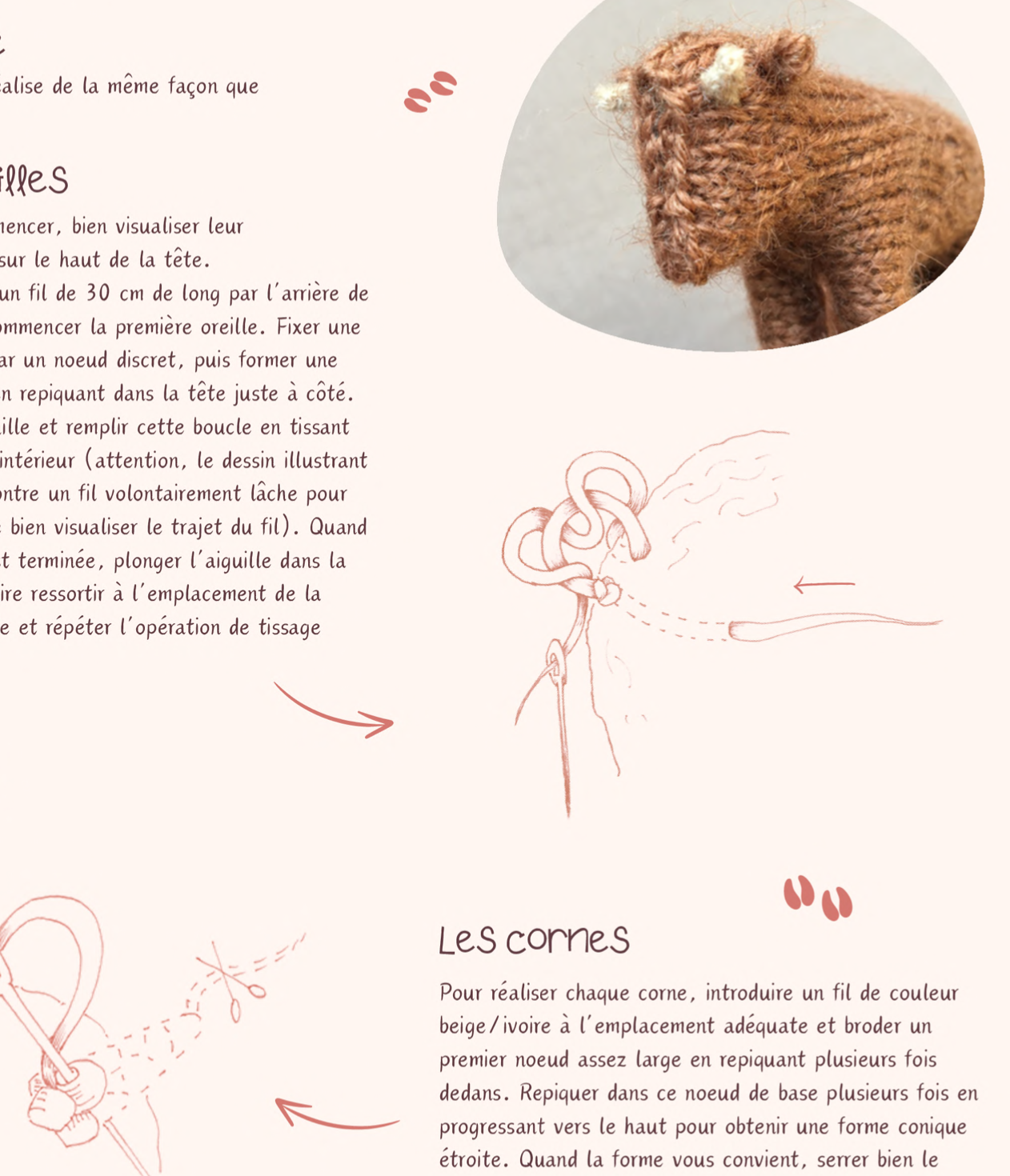 extrait de tuto tricot âne et boeuf