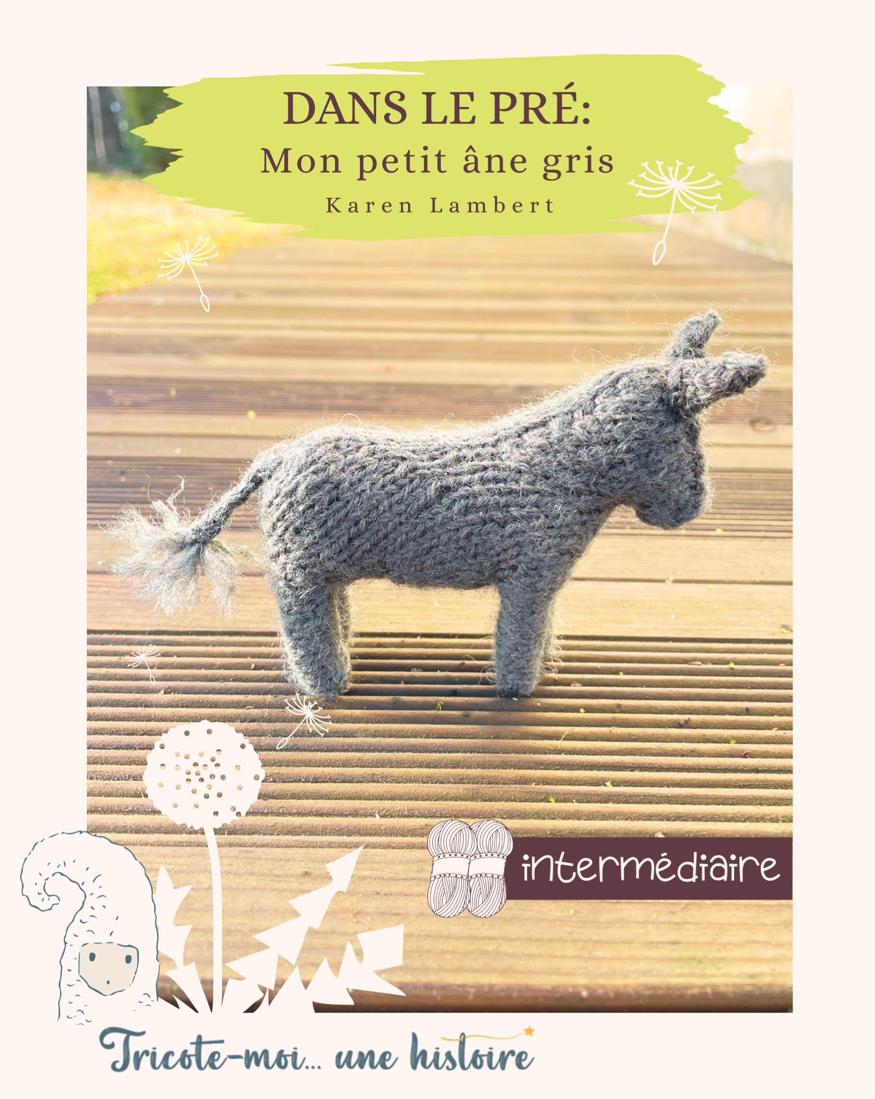 Couverture tuto tricot "dans le pré: mon petit âne"